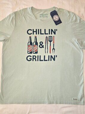 Men's LIFE IS GOOD "CHILLIN' & GRILLIN' " T-shirt. Size XXL.